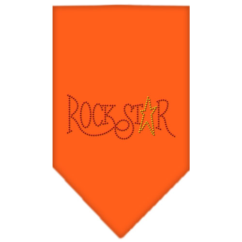 Rock Star Rhinestone Bandana Orange Large